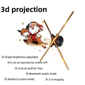 3D Hologram Fan,Missyou 25.6“ Hologram Projector Advertising Display with  Remote and Bluetooth and Splicing,700 Video Library and 768 LED for  Business