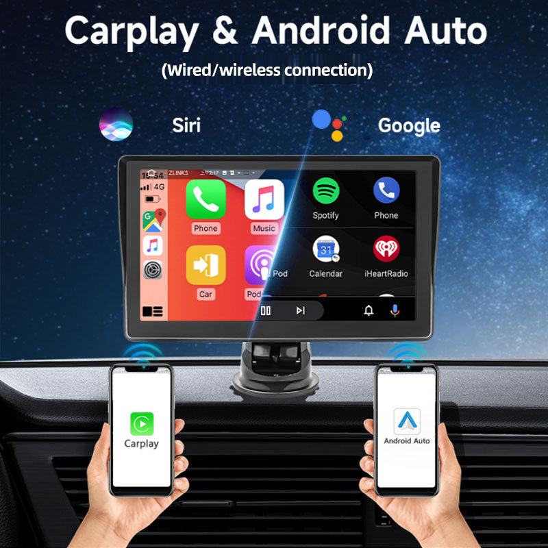 2023 New Tachograph 7 Inch Portable Wireless Carplay MP5 with Driving Recorder Car Radio Player BT Android Auto Mirror Link