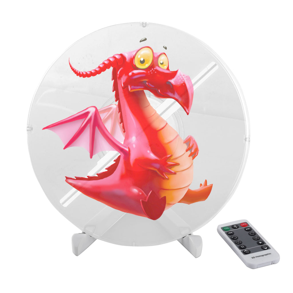 3D Holographic Fan, 3D Hologram Fan with Transparent Round Protective Cover, LED Fan Hologram Projector Suitable for Advertising Player, Party, Commercial Store Sign, Shop, Bar