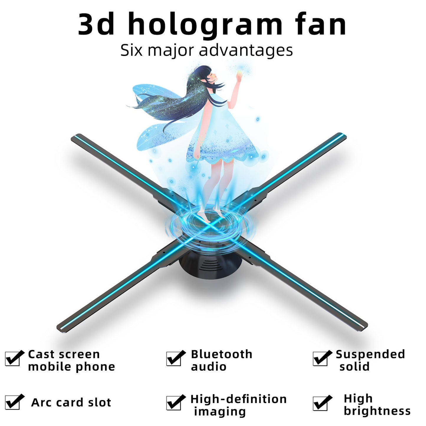 3D Hologram Fan,27.5 Inch Missyou 3D Holographic Projector Advertising Display with Remote and Bluetooth and Splicing,700 Video Library and 832 LED for Business Store Signs,Bar,Casino,Party Halloween